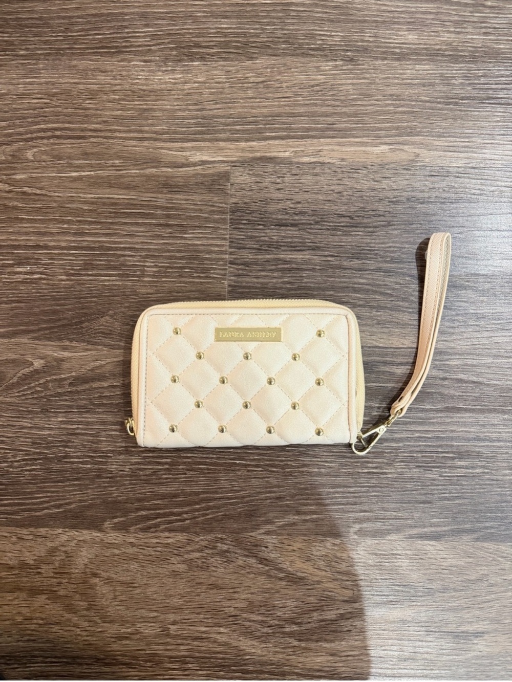 Laura Ashley Cream Quilted Wristlet Wallet